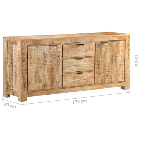 Stanely - Sideboard 1750 x 400 x 750 mm Rough Mango Wood